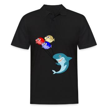 Requin avec ballons ballons de poisson-globe poisson - Polo Homme - noir - Devant - Kai (181cm)
