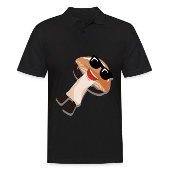 Pilz mit Sonnenbrille Pilzsammler Pilze - Männer Poloshirt - Schwarz - Vorne - Kai (181cm)