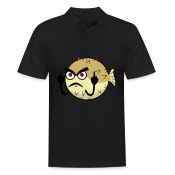 Le poisson-globe fait un doigt d’honneur - Polo Homme - noir - Devant - Kai (181cm)