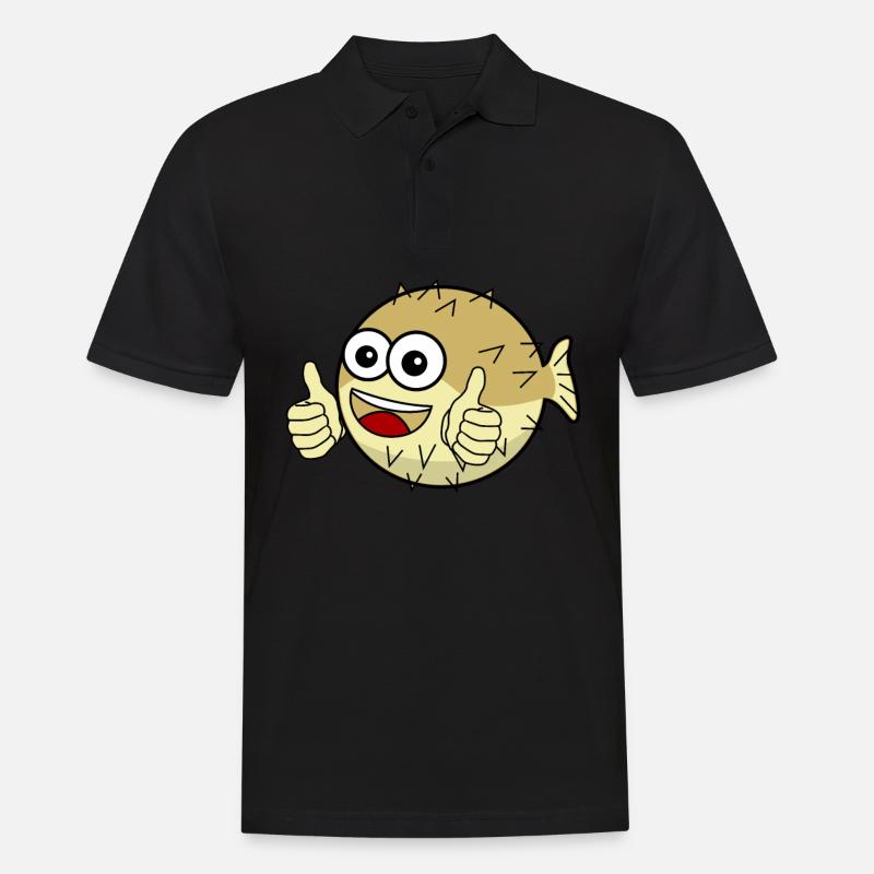 Pufferfish - Männer Poloshirt - Schwarz