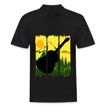 Guitar Nature Hiking Music Guitarist - Men's Polo Shirt - black - Front - Kai (181cm)