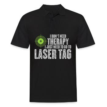 Laser Tag Lasergame Lasertag Laserdrom - Men's Polo Shirt - black - Front - Kai (181cm)