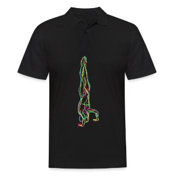 Handstand Grafik Turnen Turnerin - Männer Poloshirt - Schwarz - Vorne - Kai (181cm)