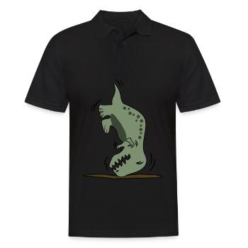 Handstand Dinosaurier Tyrannosaurus - Männer Poloshirt - Schwarz - Vorne - Kai (181cm)