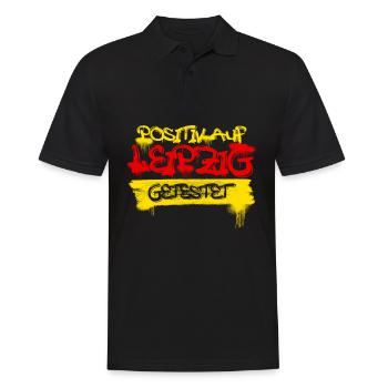 Leipzig Leipziger Sachsen Ostdeutschland - Männer Poloshirt - Schwarz - Vorne - Kai (181cm)