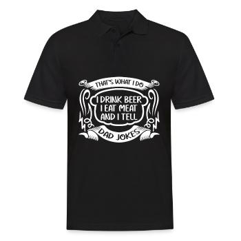 Scherzer Vater Witz Witze Lustiger Vater - Männer Poloshirt - Schwarz - Vorne - Kai (181cm)