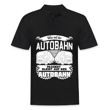 LKW-Fahrer LKW Trucker Autobahn - Männer Poloshirt - Schwarz - Vorne - Kai (181cm)