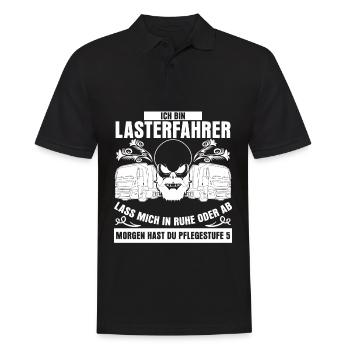 Lastwagen Witz LKW Trucker LKW-Fahrer - Männer Poloshirt - Schwarz - Vorne - Kai (181cm)