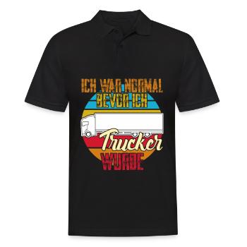 Lastwagen LKW Trucker LKW-Fahrer - Männer Poloshirt - Schwarz - Vorne - Kai (181cm)