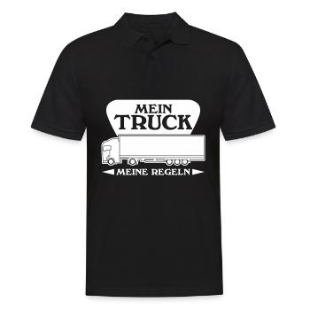 Lastwagen LKW - Männer Poloshirt - Schwarz - Vorne - Kai (181cm)