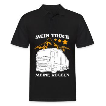 LKW Witz Trucker LKW-Fahrer Lastwagen - Männer Poloshirt - Schwarz - Vorne - Kai (181cm)
