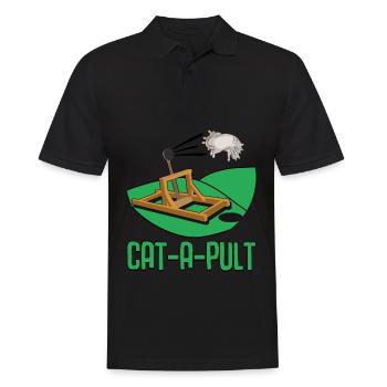 Funny Cat - Männer Poloshirt - Schwarz - Vorne - Kai (181cm)
