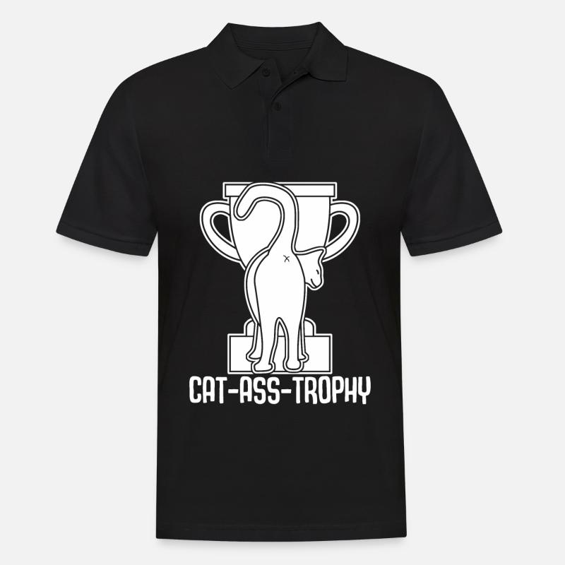 Chat par derrière - Polo Homme - noir