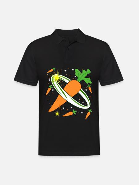 Carrot in Space Carrots - Men's Polo Shirt - black