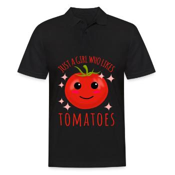 Tomato Girl Tomatoes - Men's Polo Shirt - black - Front - Kai (181cm)