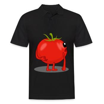 Tomatoes Reingeschaut Tomato - Männer Poloshirt - Schwarz - Vorne - Kai (181cm)