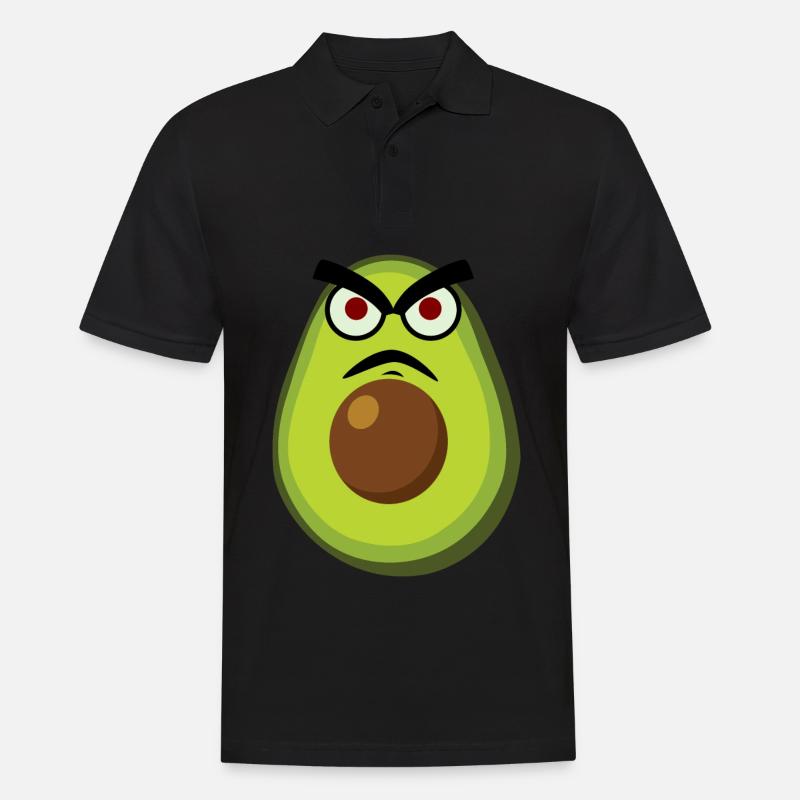 Avocados Grumpy Avocado - Männer Poloshirt - Schwarz