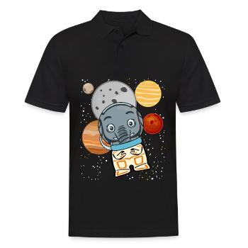 Elephant in Space Astronomy Elephants - Männer Poloshirt - Schwarz - Vorne - Kai (181cm)