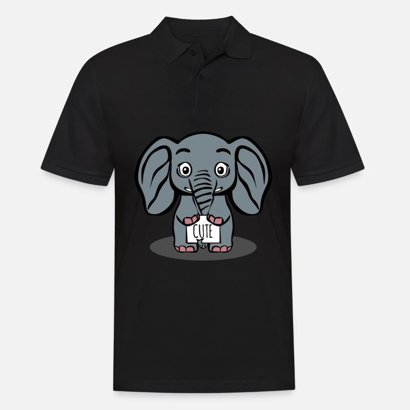 Elephant Cute Elephants - Männer Poloshirt - Schwarz