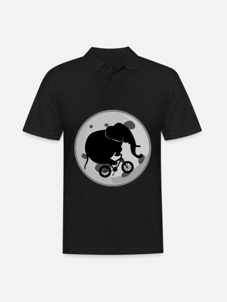 Éléphant sur un vélo Éléphants - Polo Homme - noir