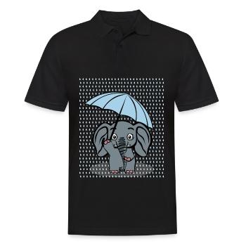 Elephant in rain Elephants - Männer Poloshirt - Schwarz - Vorne - Kai (181cm)