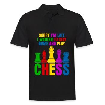 Funny Chess Pieces - Männer Poloshirt - Schwarz - Vorne - Kai (181cm)