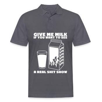 Lait intolérant au lactose - Polo Homme - charbon - Devant - Nico (186cm)