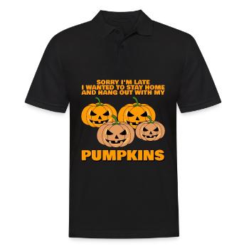 Citrouilles Joke Citrouille - Polo Homme - noir - Devant - Kai (181cm)