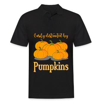 Pumpkins Halloween Pumpkin - Men's Polo Shirt - black - Front - Kai (181cm)