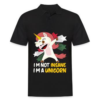Insane Unicorn Insanity - Männer Poloshirt - Schwarz - Vorne - Kai (181cm)