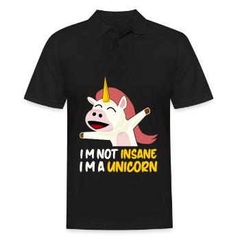 Insane Unicorn - Männer Poloshirt - Schwarz - Vorne - Kai (181cm)