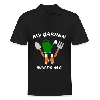 Garden Gardening Landscaping Gardener - Men's Polo Shirt - black - Front - Kai (181cm)