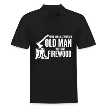 Fire Wood Firewood Fireplace Joke Oven - Men's Polo Shirt - black - Front - Kai (181cm)