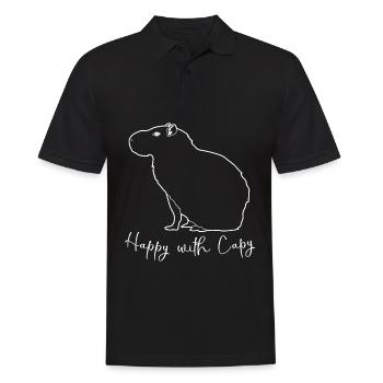 Capybara Happy Capybaras - Männer Poloshirt - Schwarz - Vorne - Kai (181cm)