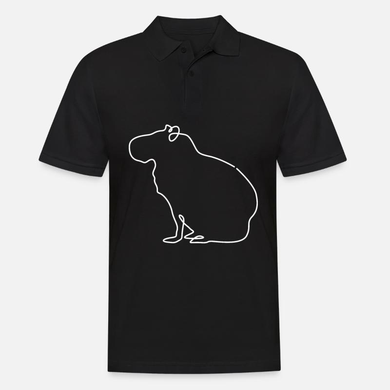 Capybara - Männer Poloshirt - Schwarz