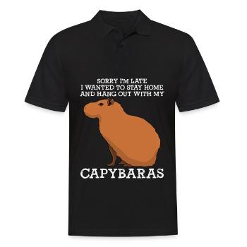 Capybaras Joke Capybara - Männer Poloshirt - Schwarz - Vorne - Kai (181cm)