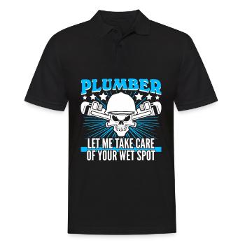 Plumbers Skull Plumber - Männer Poloshirt - Schwarz - Vorne - Kai (181cm)