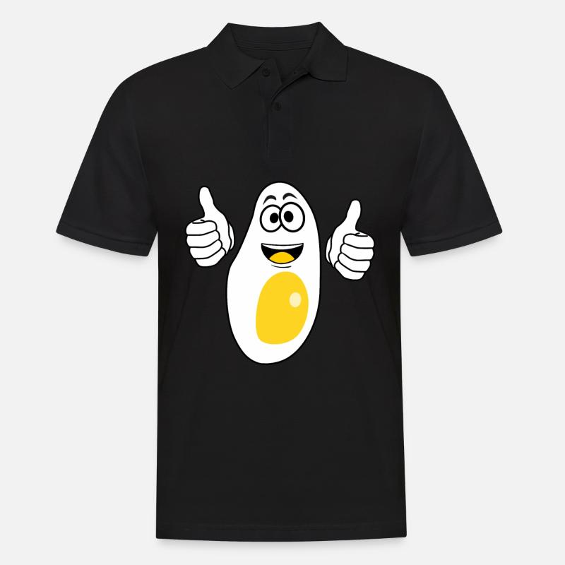 Eier Gebratenes Ei - Männer Poloshirt - Schwarz