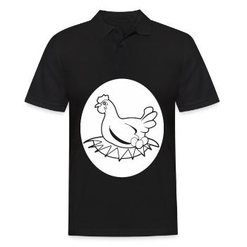 Oeufs Poule Oeuf - Polo Homme - noir - Devant - Kai (181cm)
