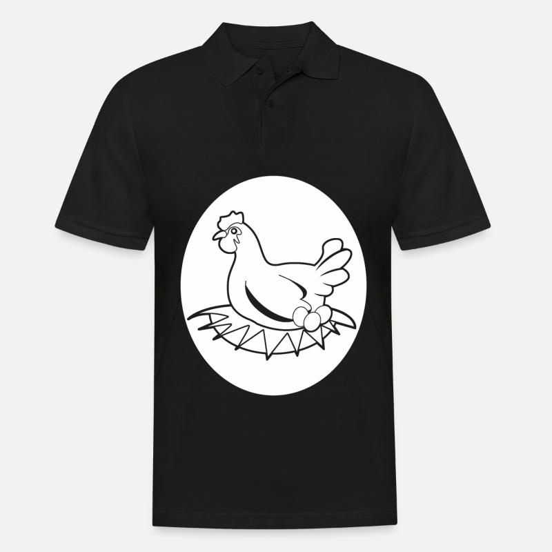 Eggs Chicken Egg - Männer Poloshirt - Schwarz