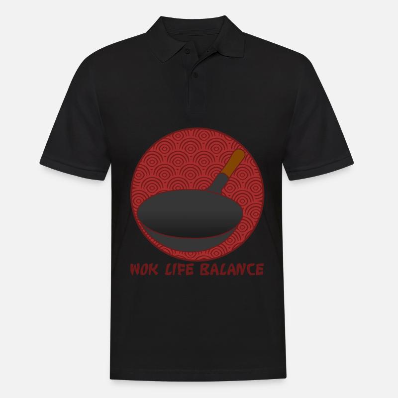 Wok Joke Pan - Männer Poloshirt - Schwarz