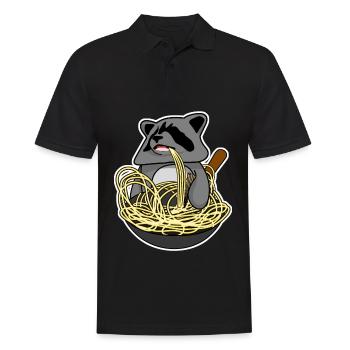 Wok Pan Raccoon - Männer Poloshirt - Schwarz - Vorne - Kai (181cm)