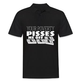 Le capitalisme : les actions du marché des riches et des pauvres - Polo Homme - noir - Devant - Kai (181cm)