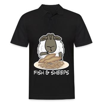 Sheep eats Fish and Chips Shepherd - Männer Poloshirt - Schwarz - Vorne - Kai (181cm)