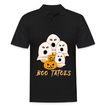 Potato Halloween Ghosts Ghost Potatoes - Männer Poloshirt - Schwarz - Vorne - Kai (181cm)