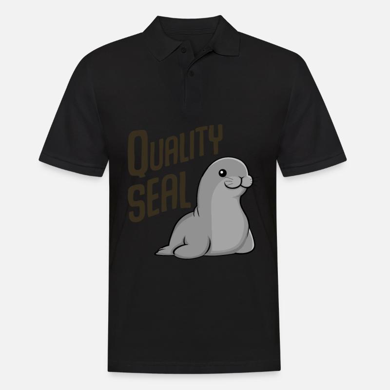 Pinneped Quality Seal - Männer Poloshirt - Schwarz