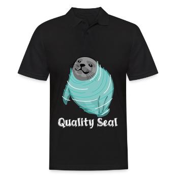 Quality Seal Pinneped - Männer Poloshirt - Schwarz - Vorne - Kai (181cm)