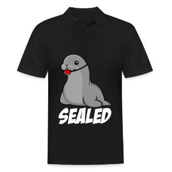 Seal Joke with Pinneped - Männer Poloshirt - Schwarz - Vorne - Kai (181cm)