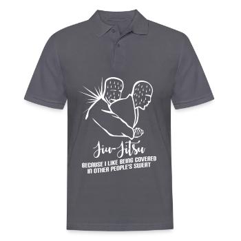 Ju-Jitsu Brasilian Jiu-Jitsu Joke BJJ - Men's Polo Shirt - charcoal grey - Front - Nico (186cm)