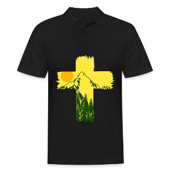 Croix de montagnes de Jésus-Christ - Polo Homme - noir - Devant - Kai (181cm)